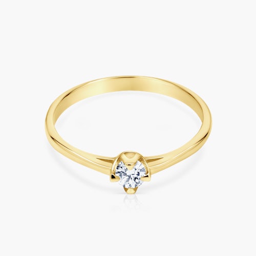 Pierścionek zaręczynowy SAVICKI: złoty, diament